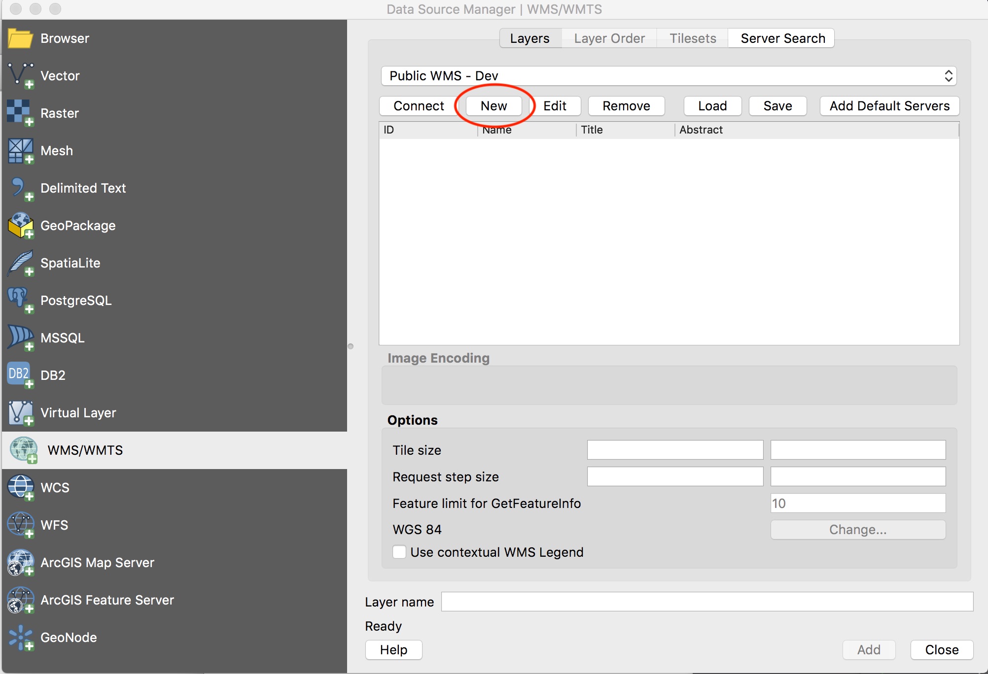 QGIS Data Source Manager