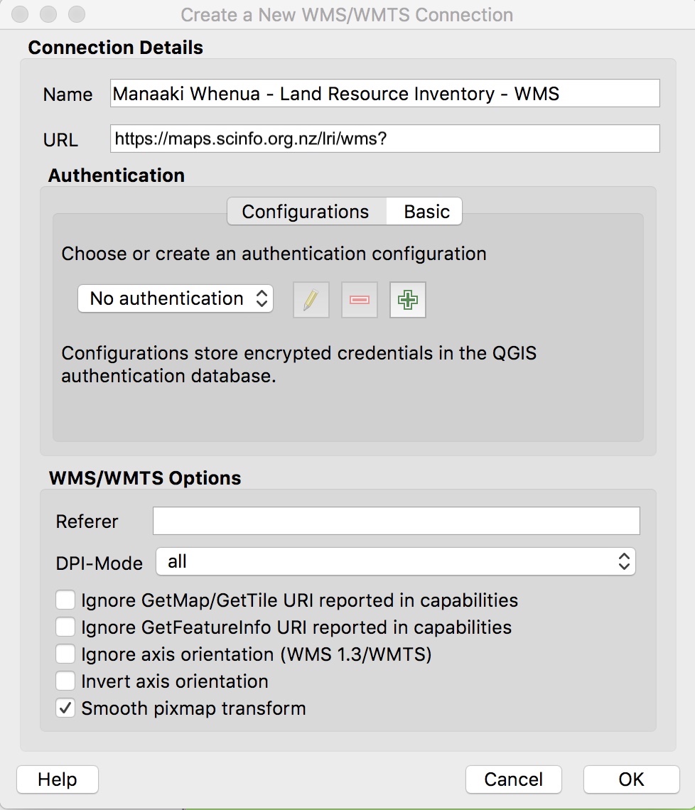 QGIS Create New Connection